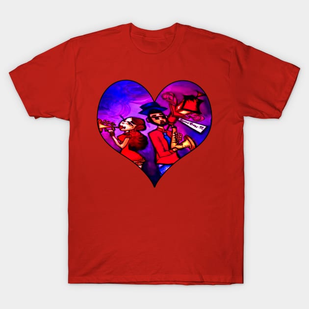 Bourbon St. Music Duo T-Shirt by artbyomega